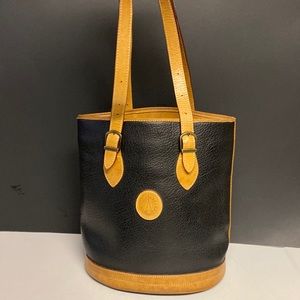 LA TOUR EIFFEL Paris Pebbled Leather Bucket Bag